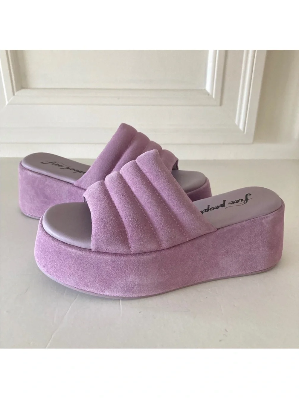 Free People Almost Paradise Violet Suede Platforms Size 38.5